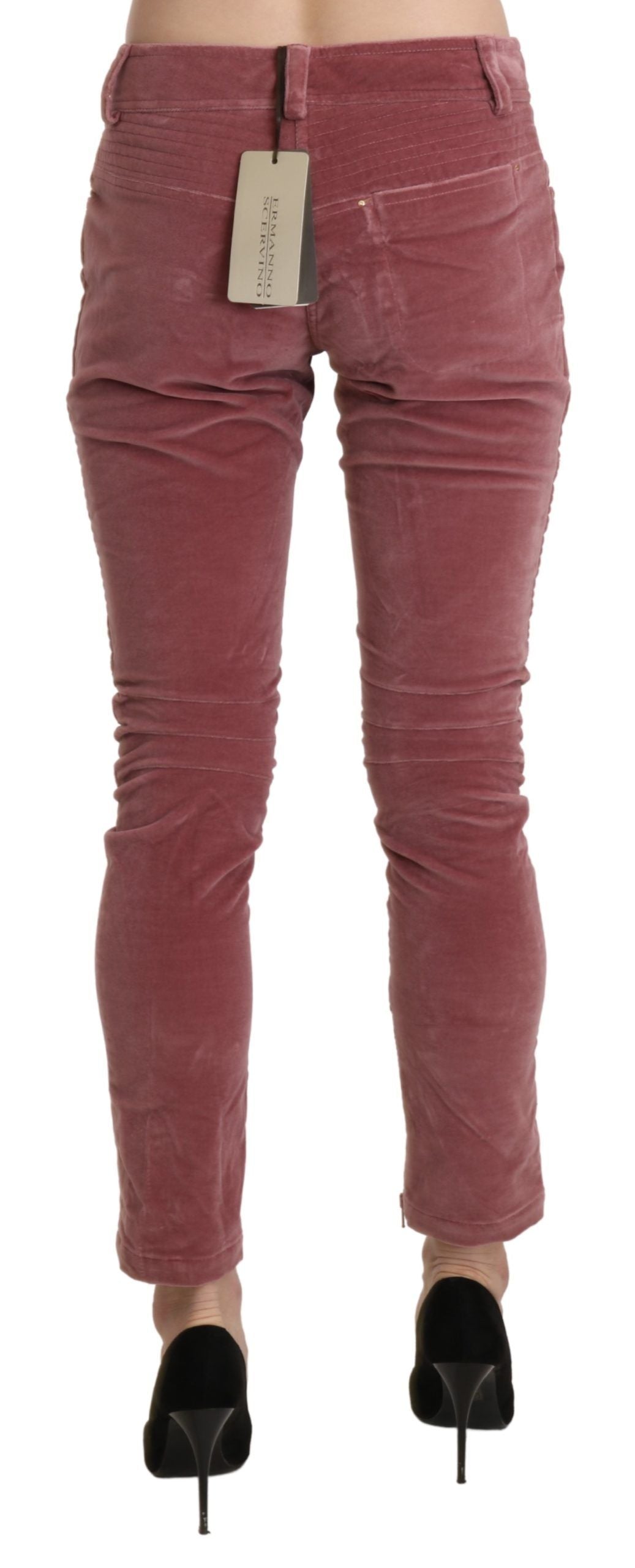 Ermanno scervino pantalon skinny rouge taille moyenne