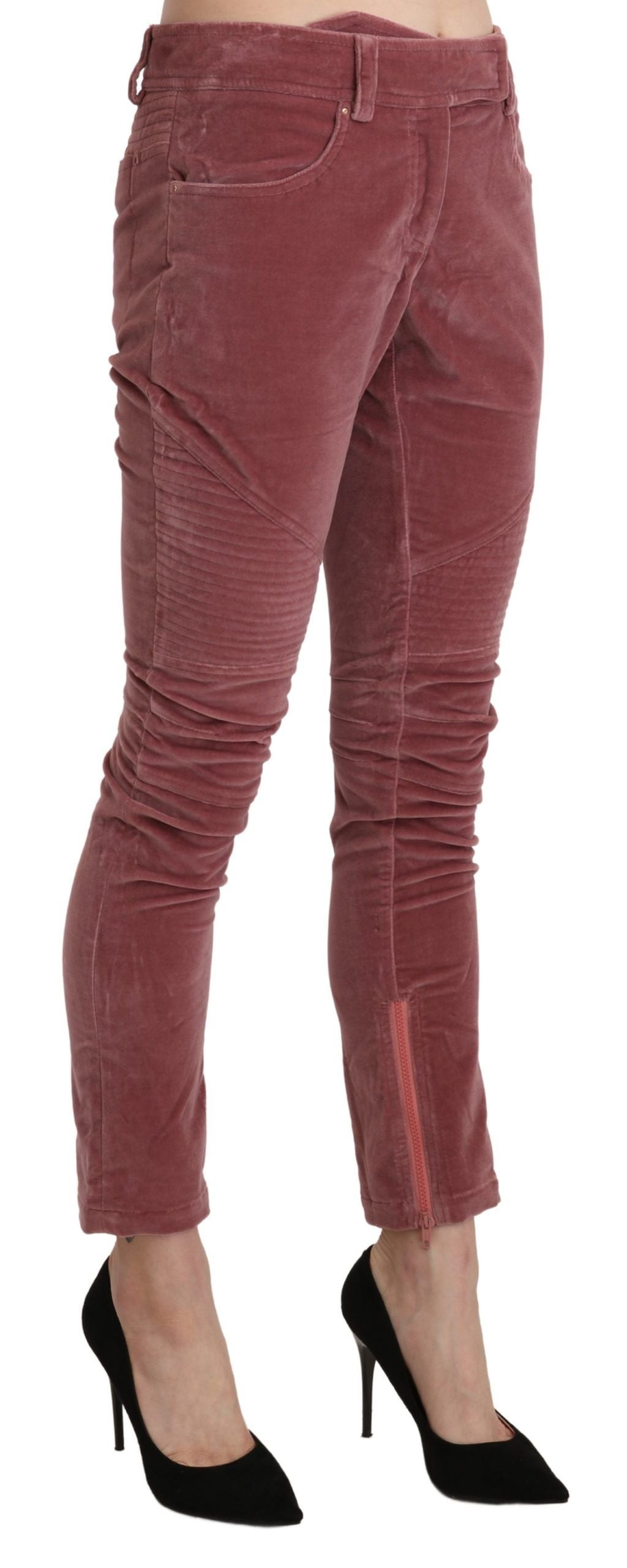 Ermanno scervino pantalon skinny rouge taille moyenne