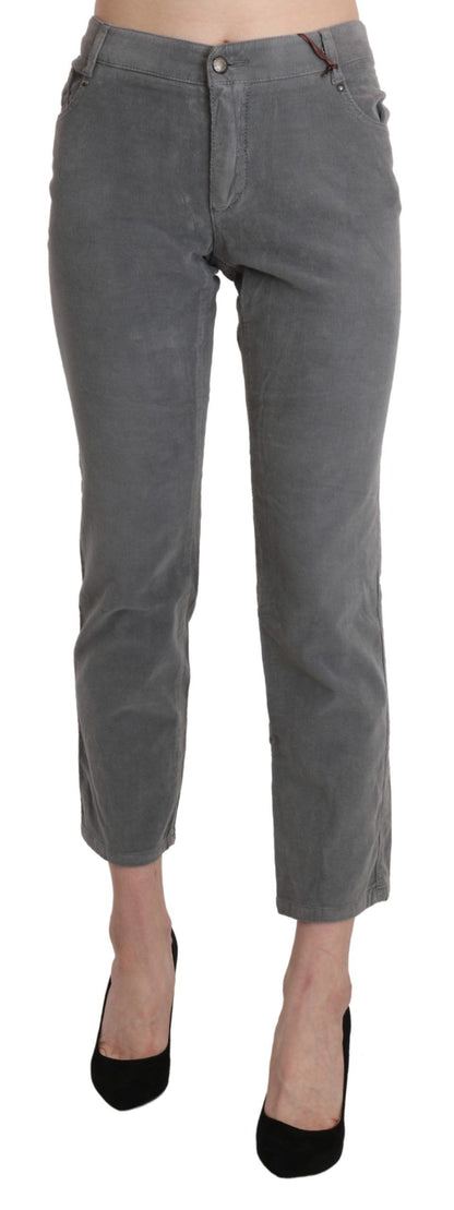 Ermanno scervino pantalon court taille moyenne gris