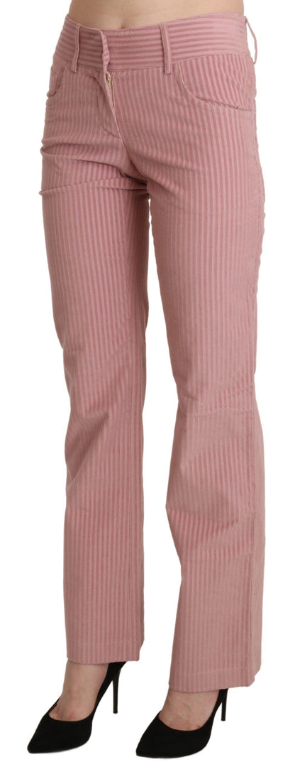 Ermanno scervino pantalon droit taille moyenne rose