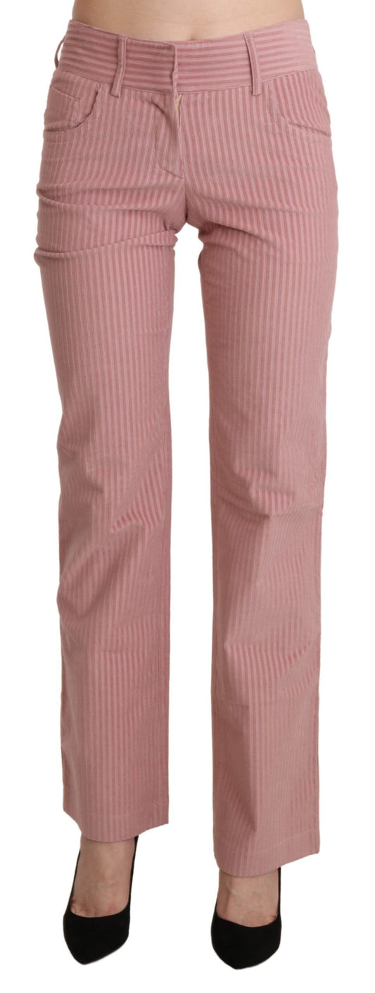 Ermanno scervino pantalon droit taille moyenne rose