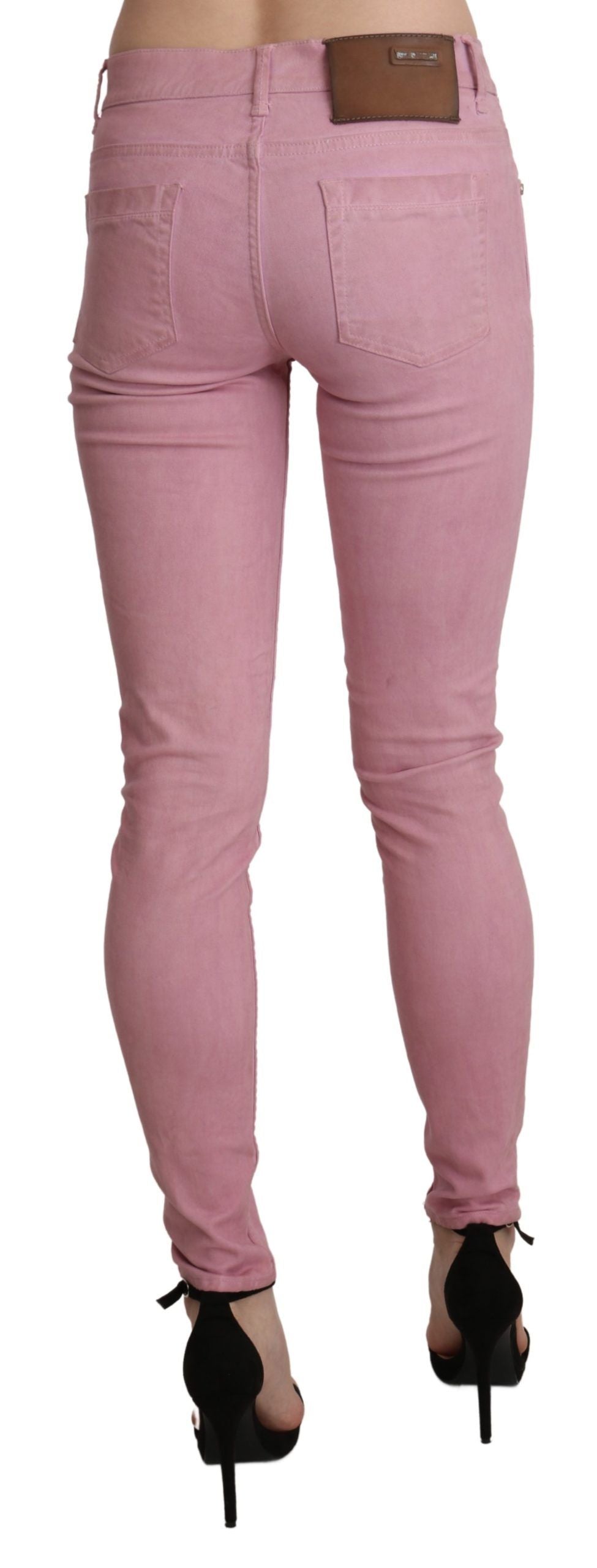 Jean skinny taille moyenne rose Acht