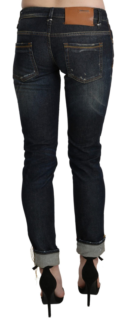 Jean skinny raccourci bleu foncé Acht