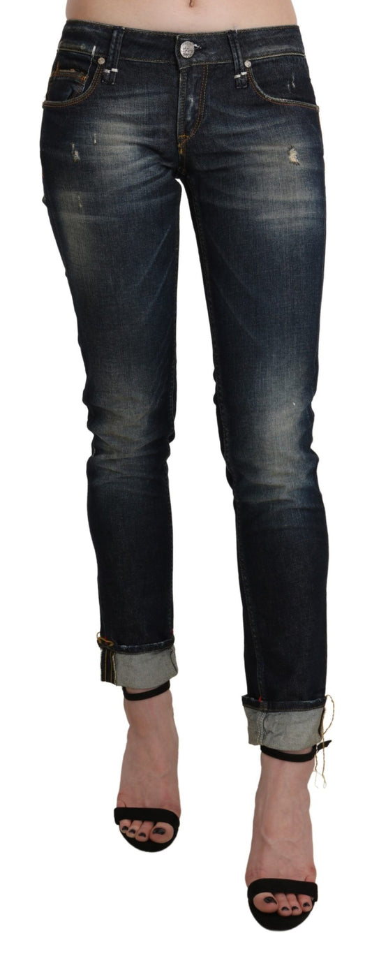 Jean skinny raccourci bleu foncé Acht