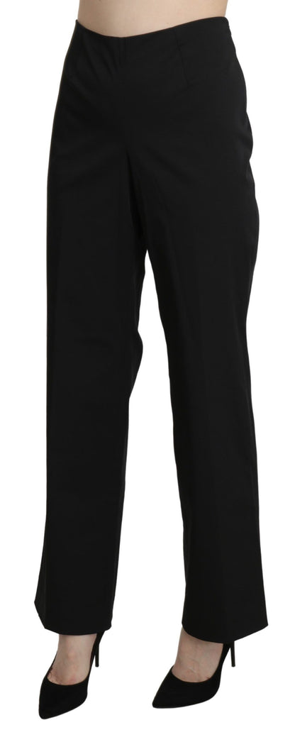 BENCIVENGA Elegante Pantalón Negro Recto de Cintura Alta