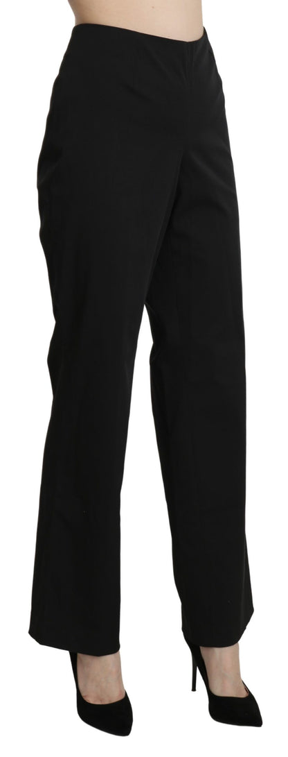 BENCIVENGA Elegante Pantalón Negro Recto de Cintura Alta