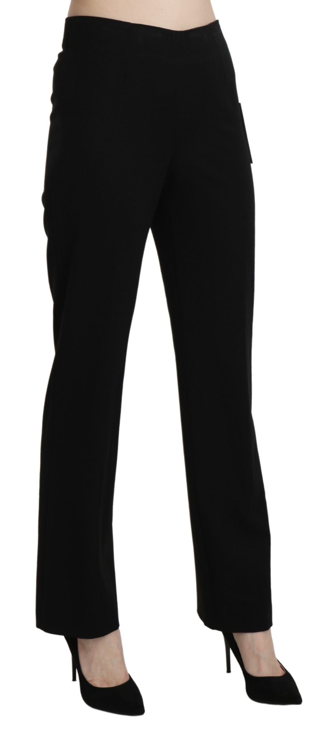 Bencivenga pantalon droit taille haute noir