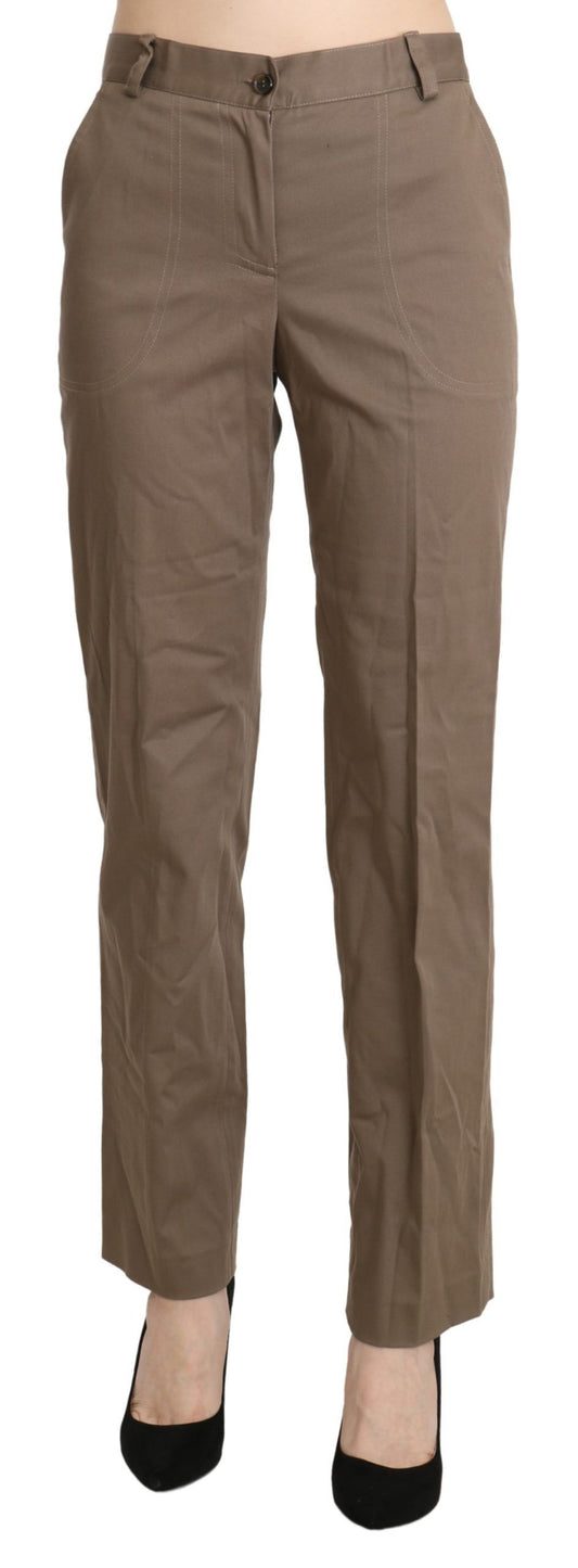 Bencivenga - Pantalon droit taille haute - Marron