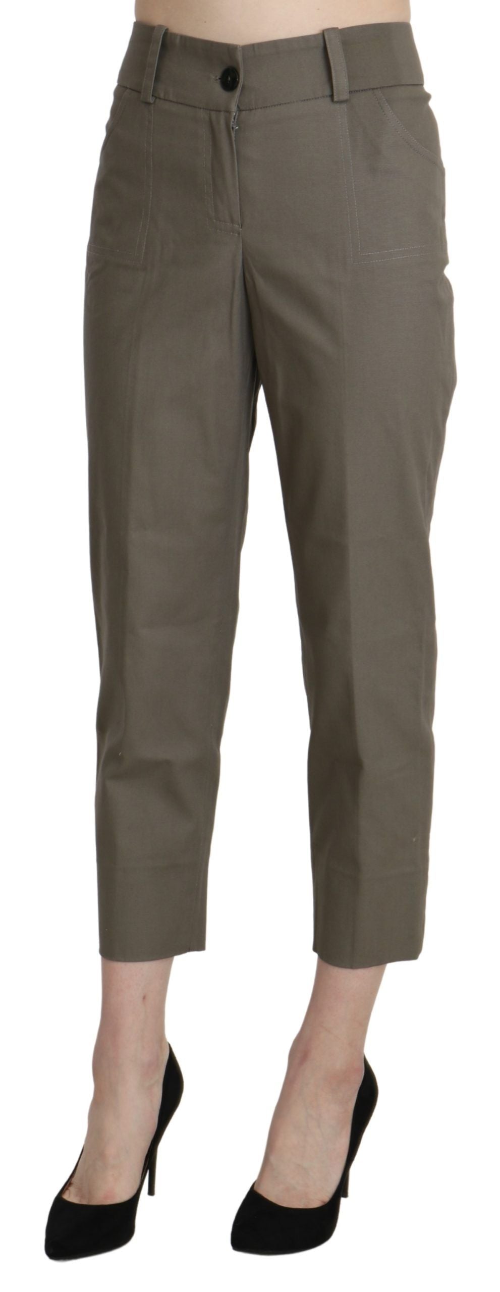 Bencivenga - Pantalon court taille haute - Gris