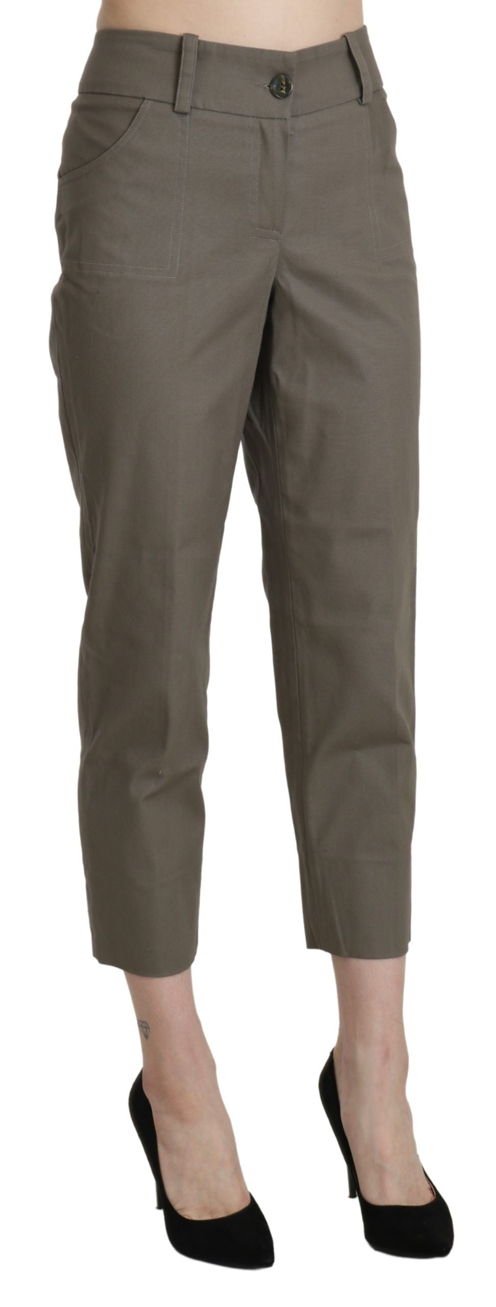 Bencivenga - Pantalon court taille haute - Gris