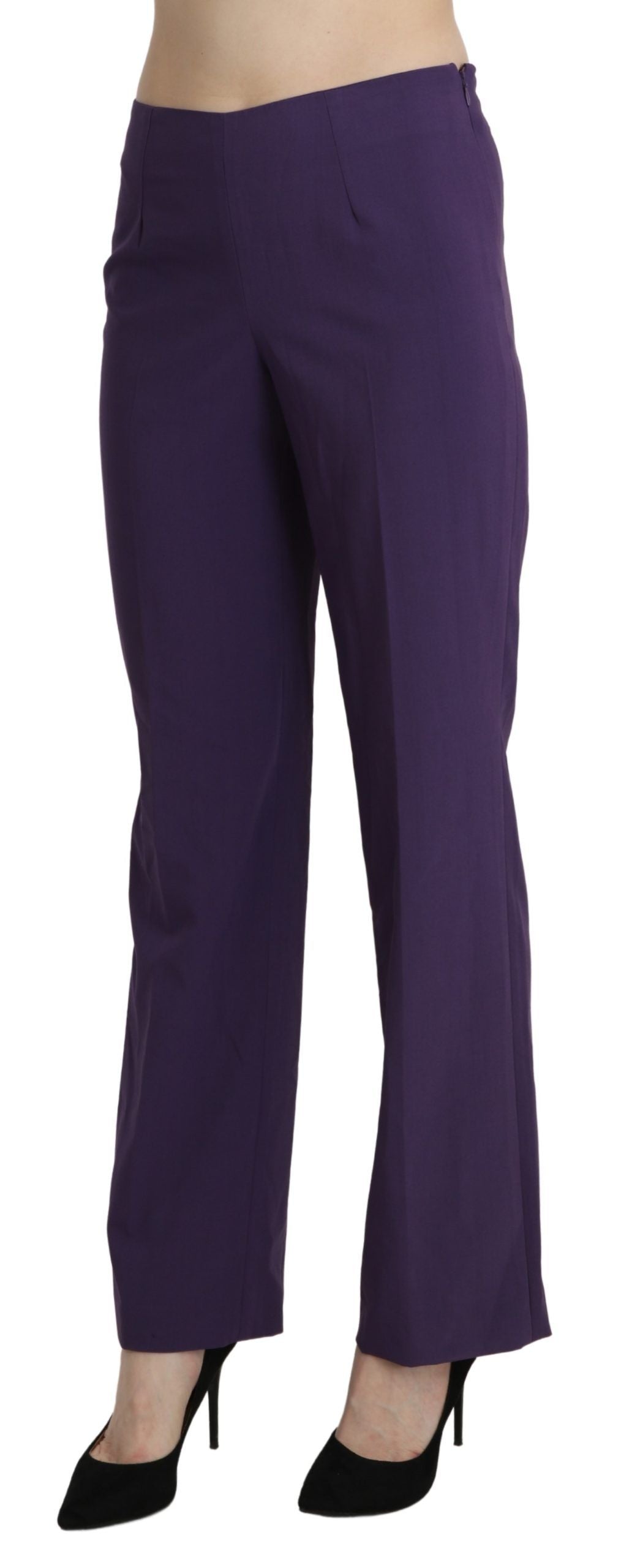 Pantalon droit violet taille haute Bencivenga