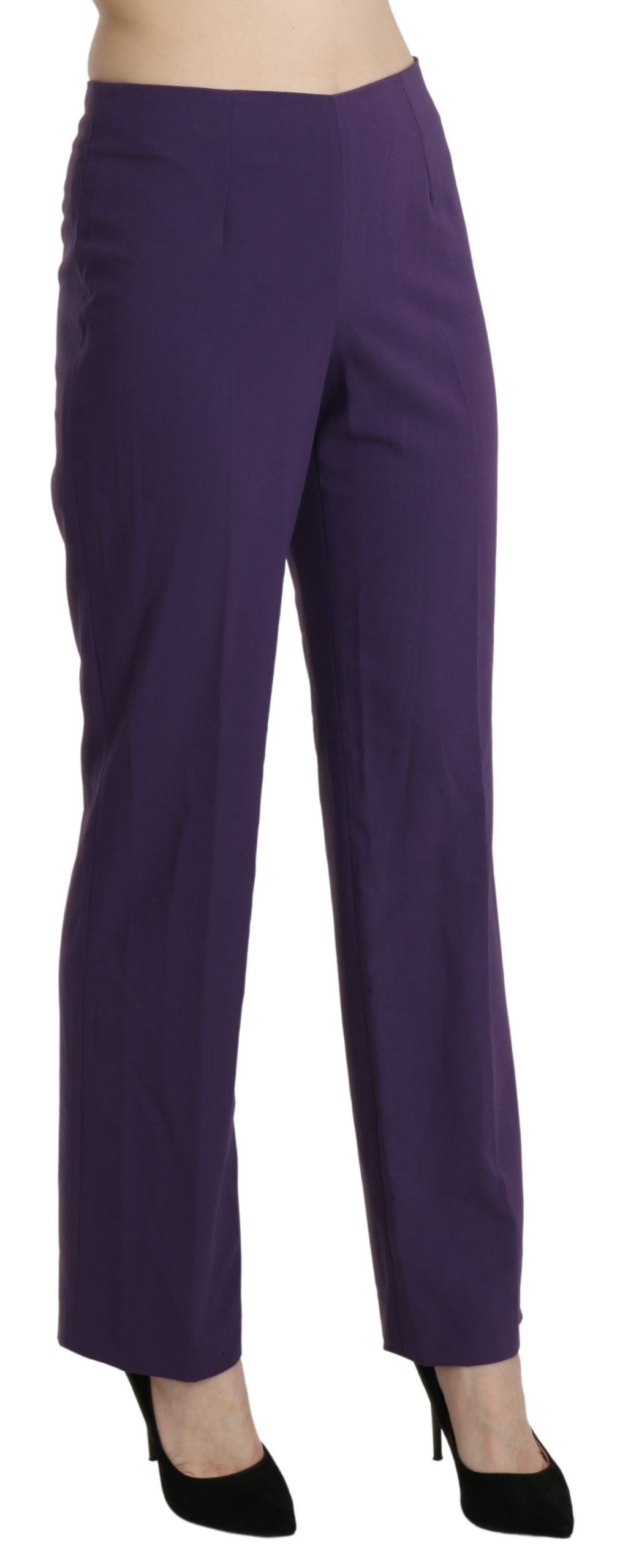 Pantalon droit violet taille haute Bencivenga