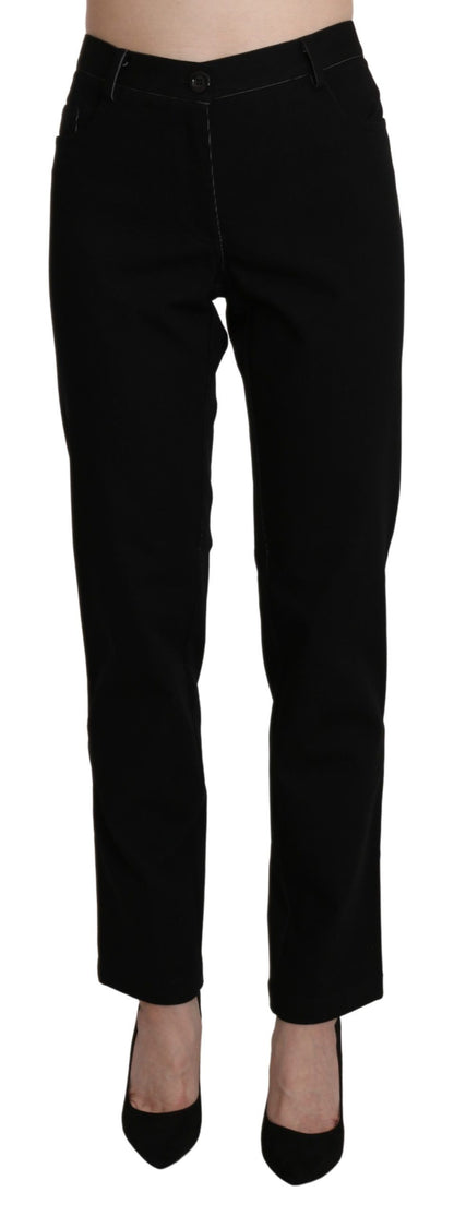 Pantalon droit noir taille haute Bencivenga