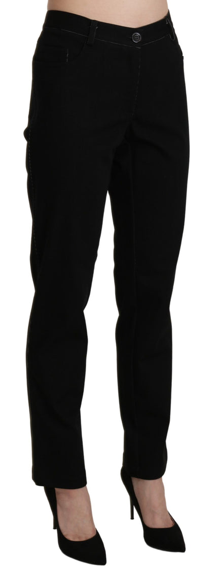 Pantalon droit noir taille haute Bencivenga