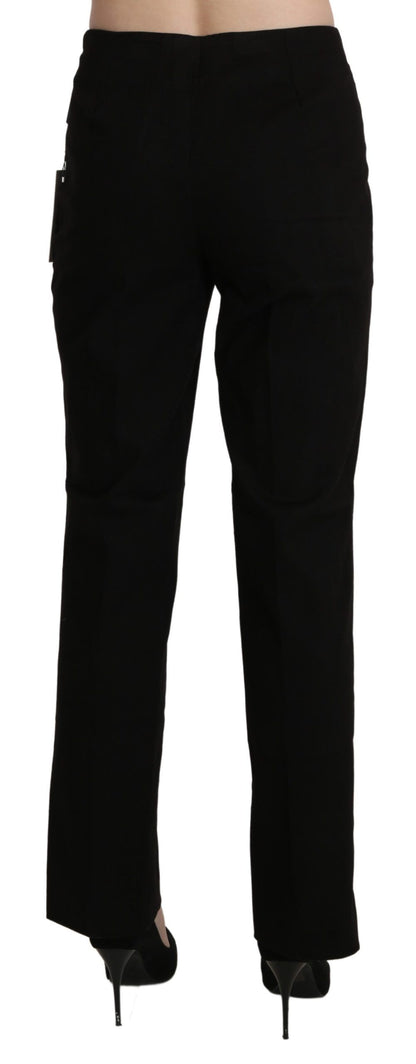 Pantalon droit noir taille haute Bencivenga