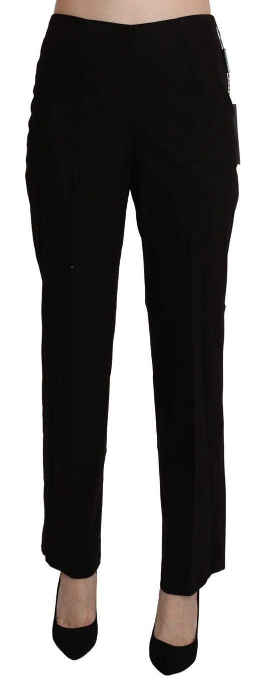 Pantalon droit noir taille haute Bencivenga