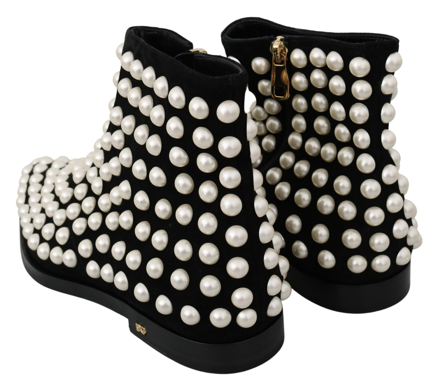 Bottines en daim noir Dolce &amp; gabbana avec perles