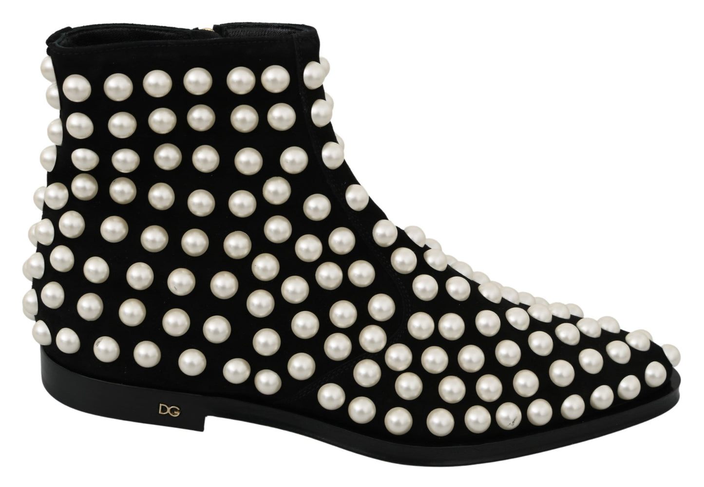 Bottines en daim noir Dolce &amp; gabbana avec perles