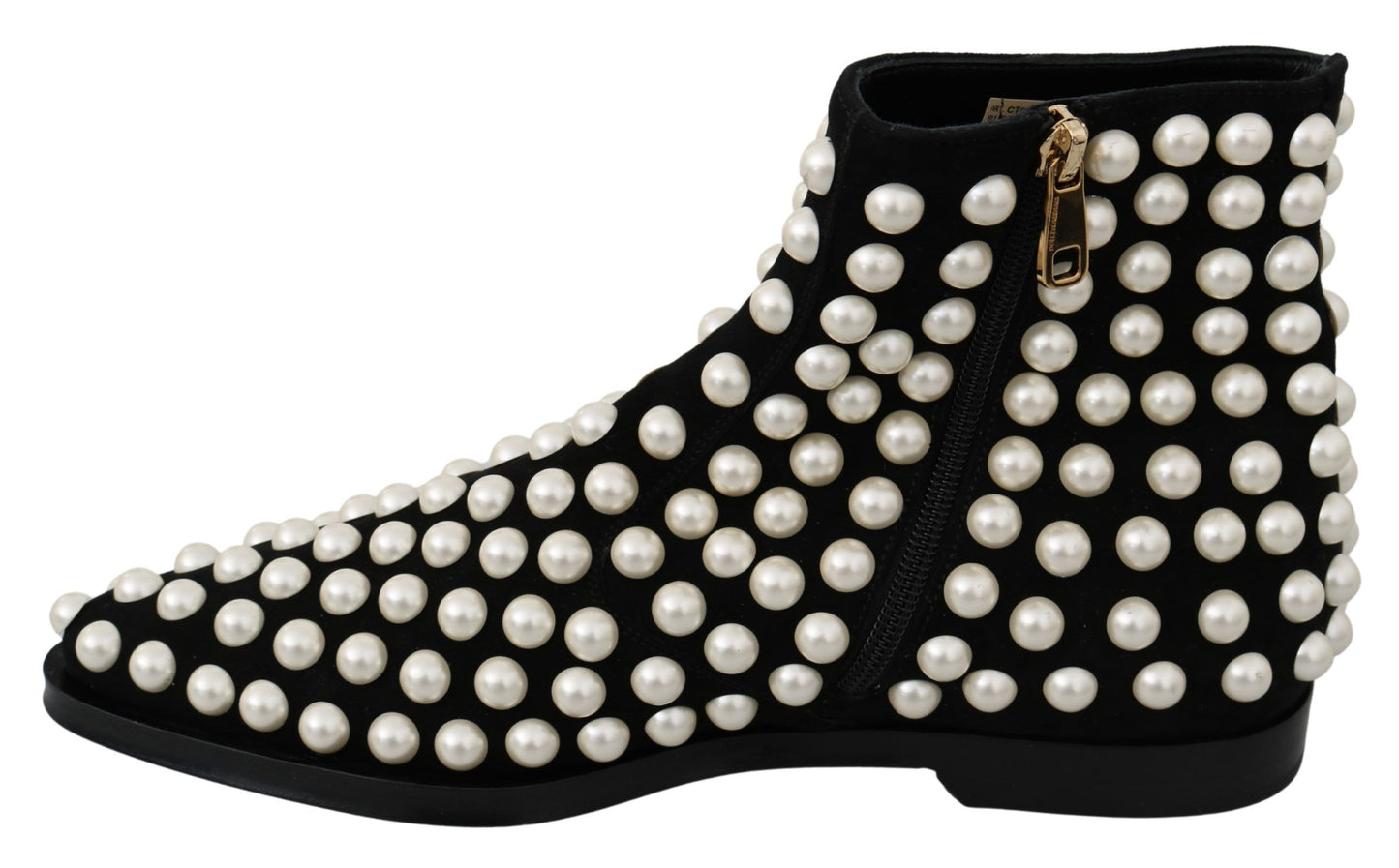 Bottines en daim noir Dolce &amp; gabbana avec perles