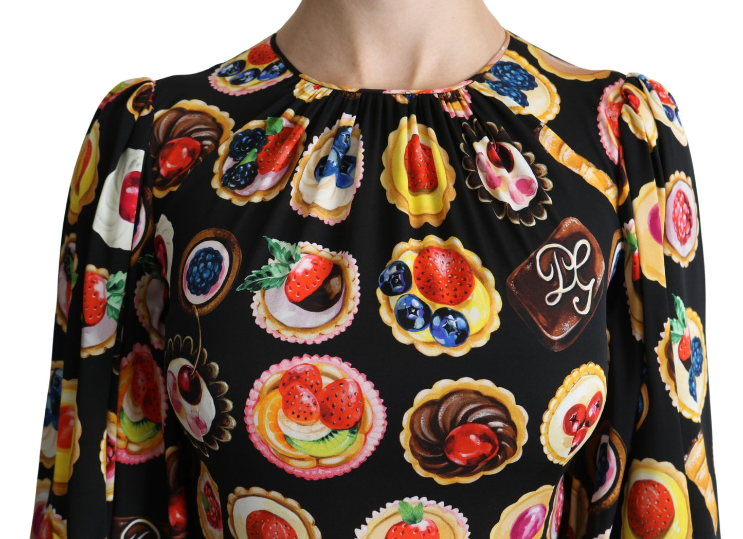 Dolce &amp; gabbana robe longue multicolore à imprimé desserts