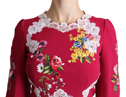 Dolce &amp; Gabbana - Robe fourreau midi à broderies florales