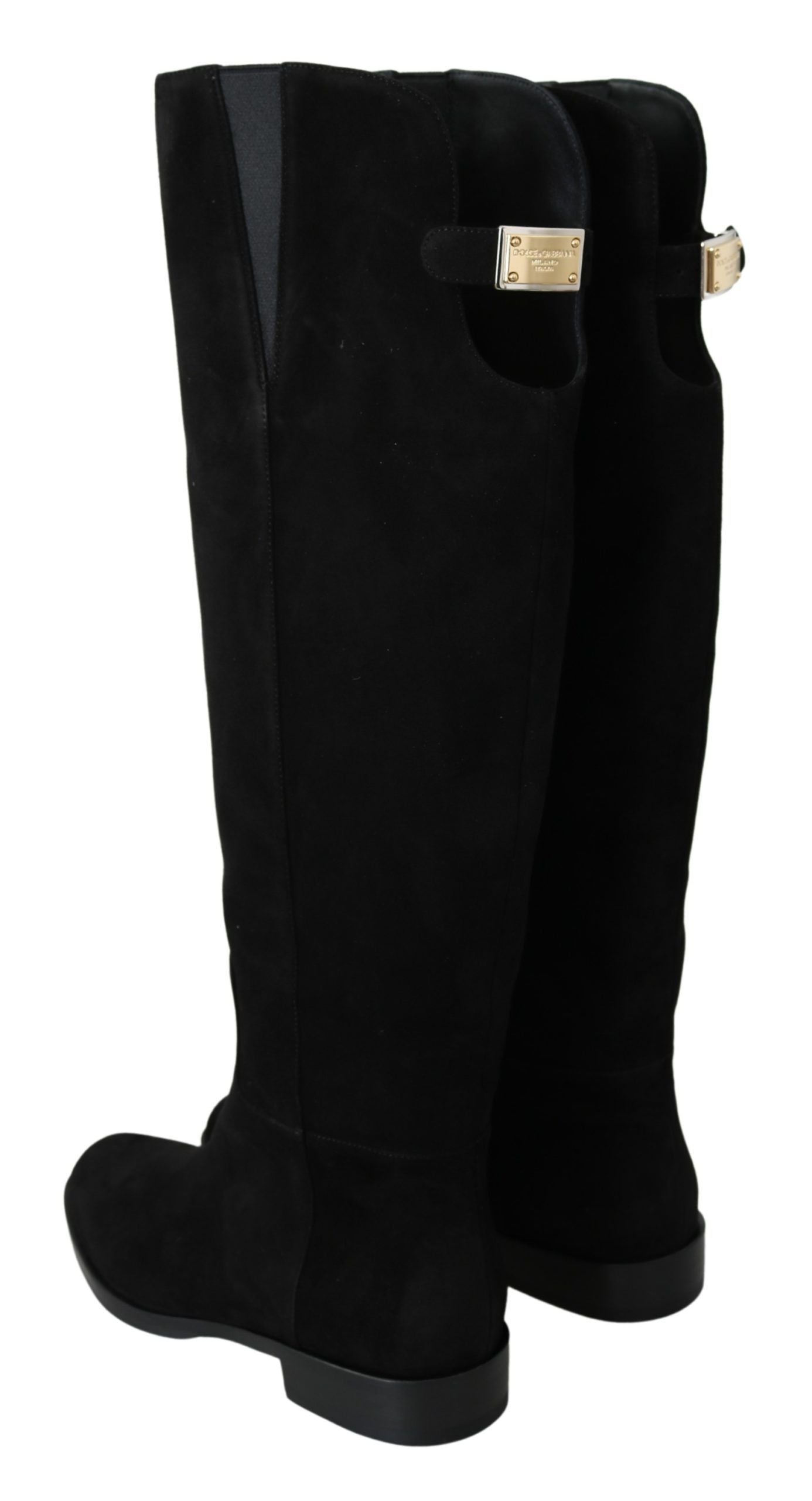 Dolce &amp; gabbana bottes hauteur genou en daim noir