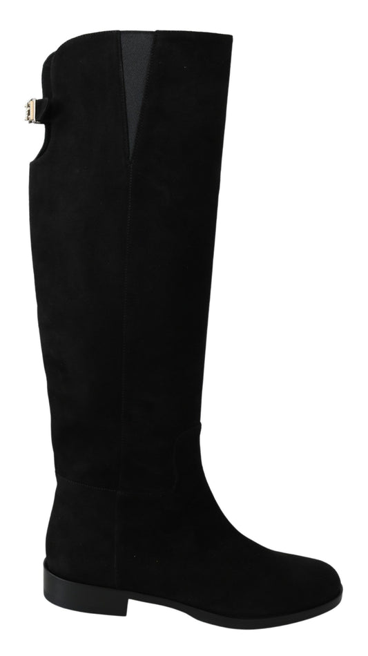 Dolce &amp; gabbana bottes hauteur genou en daim noir