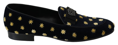 Dolce &amp; gabbana mocassins à broderie couronne en velours