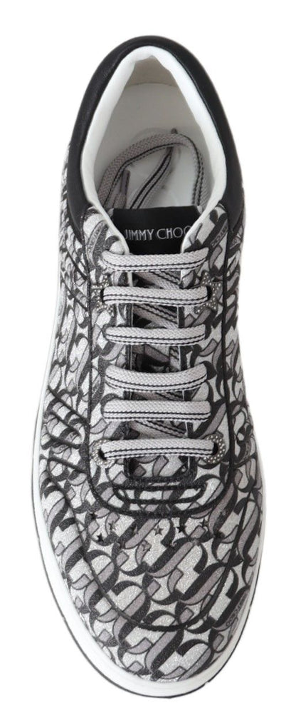 Jimmy Choo Zapatillas Hawaii con purpurina plateada y negra