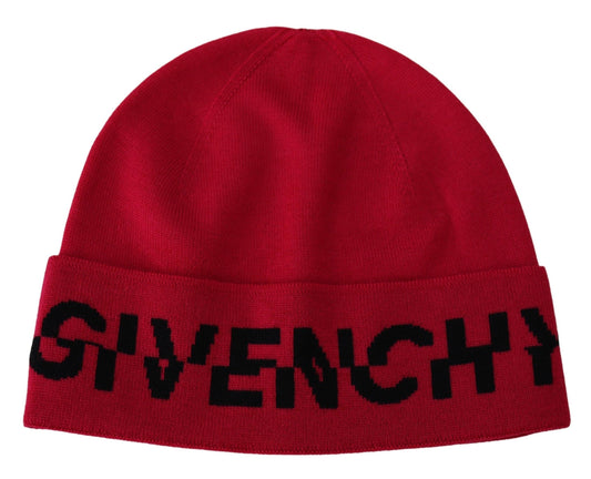 Gorro de lana elegante de Givenchy con logotipo distintivo en contraste