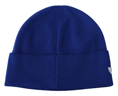 Bonnet unisexe en laine cobalt Givenchy avec détail logo