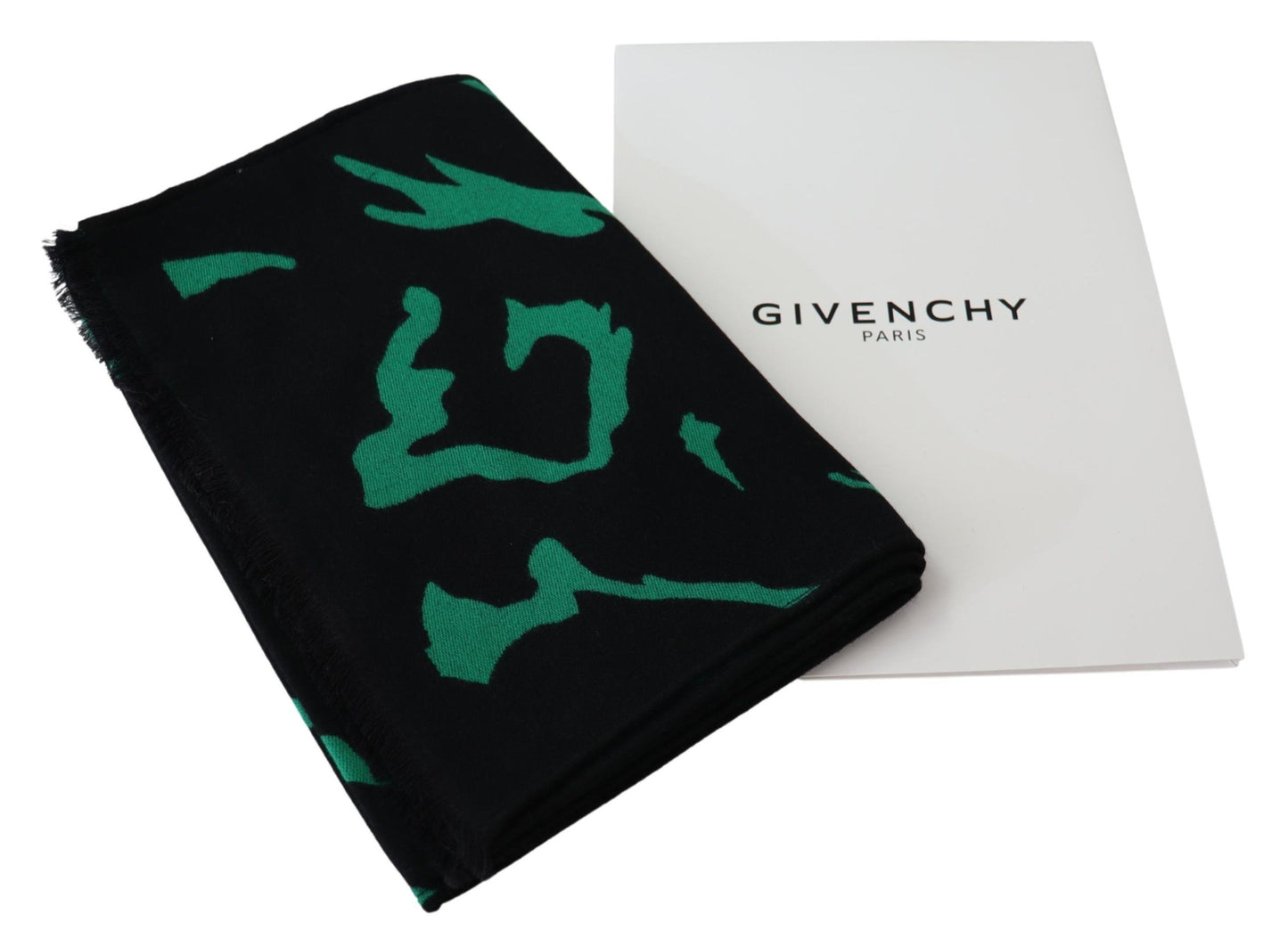 Bufanda unisex negra de seda y lana elegante de Givenchy