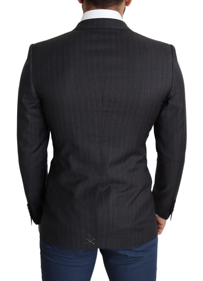 Dolce & Gabbana Black Wool Single Breasted Coat MARTINI Blazer