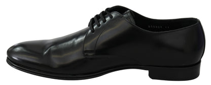 Dolce & Gabbana Elegant Black Leather Derby Shoes