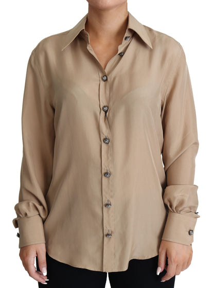 Chemise en soie beige Dolce &amp; gabbana