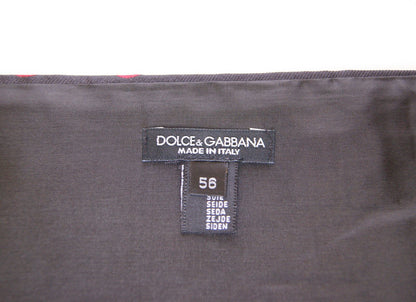 Dolce &amp; Gabbana Ceinture de smoking en soie noire exquise à pois rouges