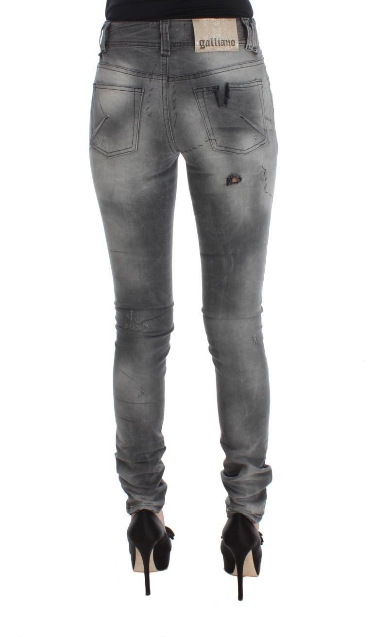 Jean de créateur coupe slim gris John Galliano