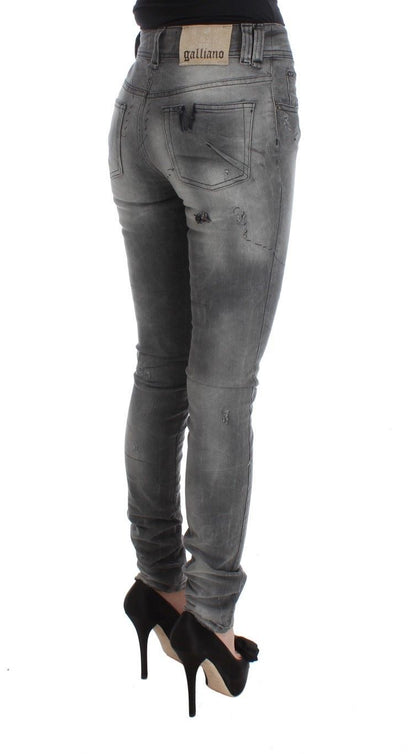 Jean de créateur coupe slim gris John Galliano