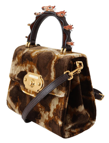 Sac de bienvenue à motif girafe Dolce &amp; Gabbana avec accents dorés