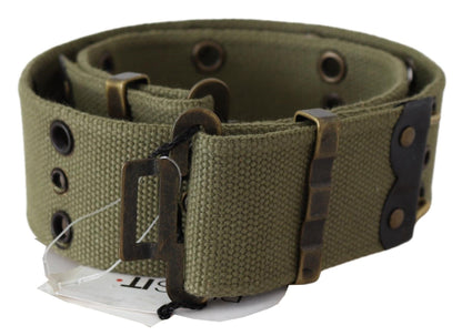 Ermanno Scervino Chic Army Green Cotton Waist Belt