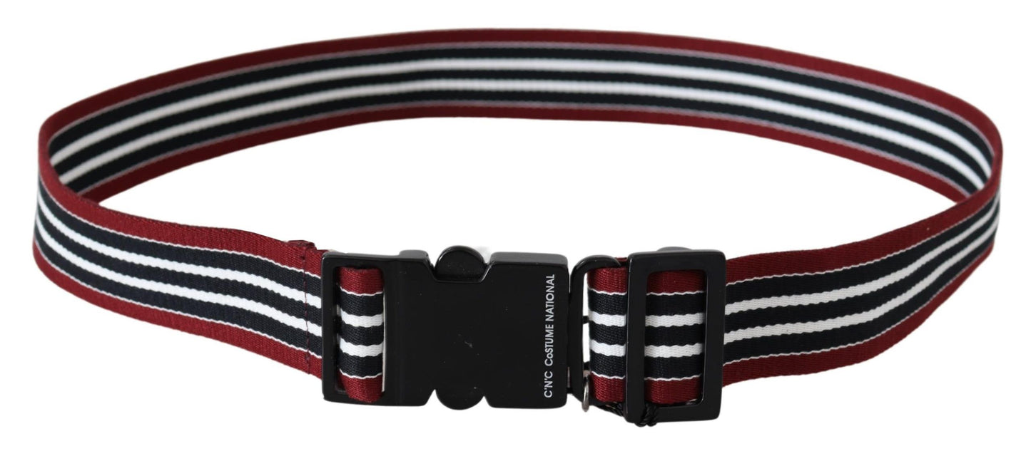 Costume national ceinture tendance en cuir rayé noir et rouge