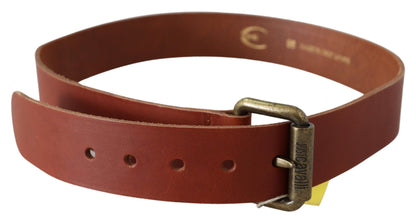 Ceinture à logo en cuir marron Just Cavalli