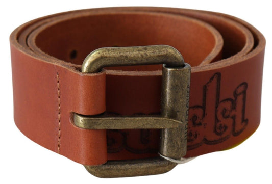 Ceinture à logo en cuir marron Just Cavalli