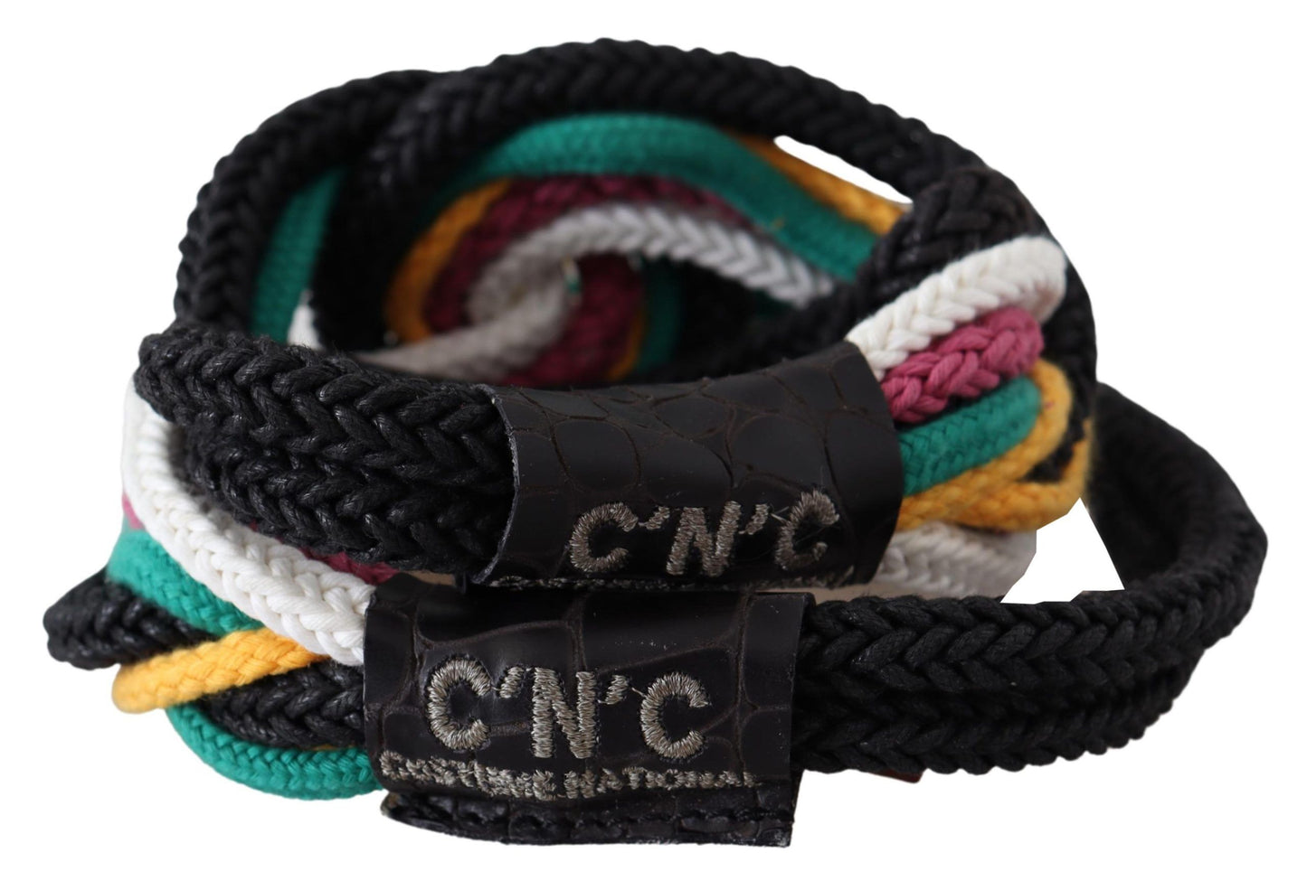 Costume national ceinture en corde torsadée multicolore