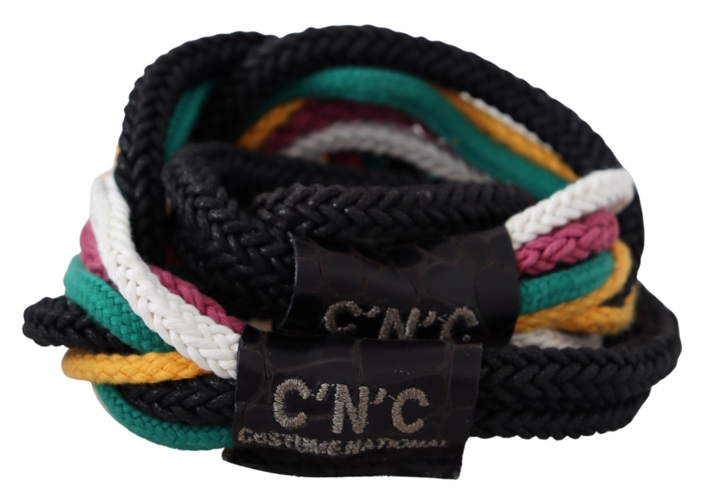 Costume national ceinture en corde torsadée multicolore