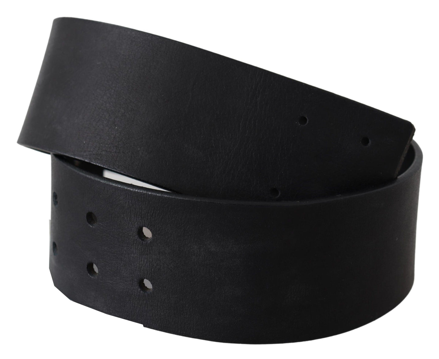 Ceinture en cuir noir massif Gf Ferre