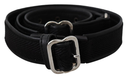 Ceinture en cuir noir Gf Ferre avec boucle chromée