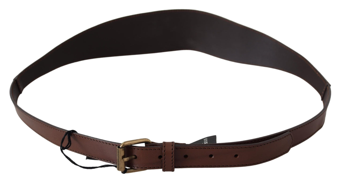 Ceinture mode en cuir marron foncé Plein sud