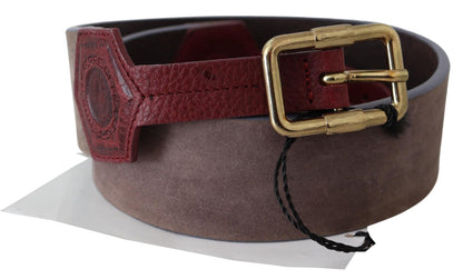 Ceinture en cuir marron Gf Ferre avec boucle dorée