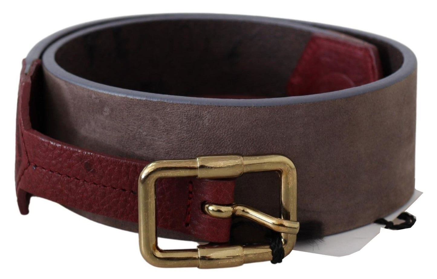 Ceinture en cuir marron Gf Ferre avec boucle dorée